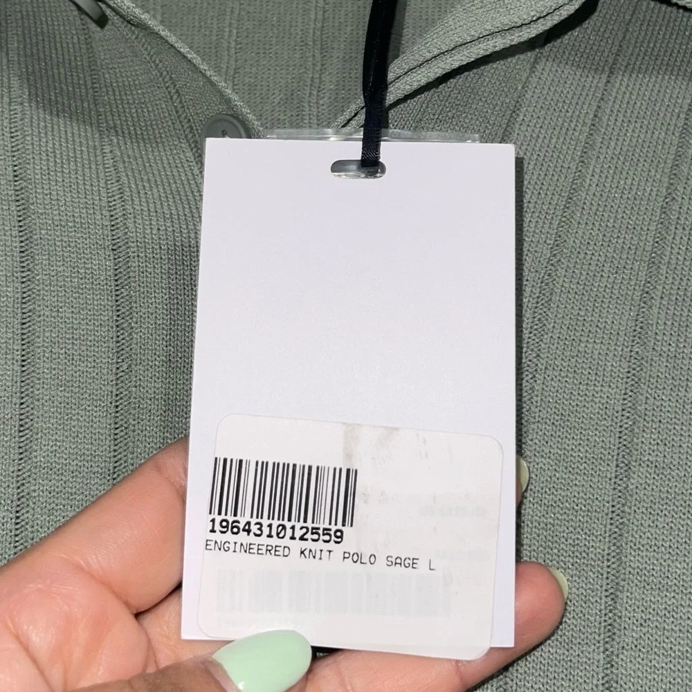 BRADY | NWT! Men's Engineered Rib Polo Sweater in Sage size: large - Picture 3 of 4